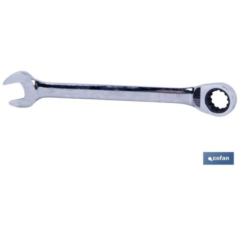Chiave combinata a cricchetto reversibile. 13 mm