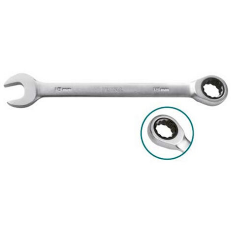 CHIAVE COMBINATA A CRICCHETTO STELLA E FISSA 12mm Cr-V ACCIAIO TOTAL