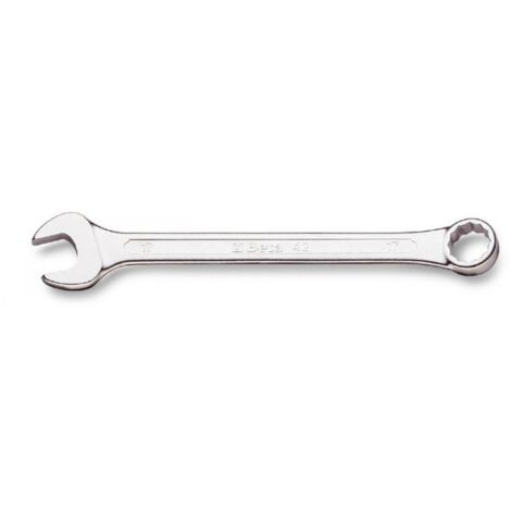 Chiave Combinata a Forchetta e Poligonale Piegata in Acciaio Cromato, Lunghezza 42 mm, Conforme a DIN 3113 e UNI ISO 7738