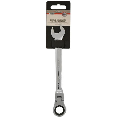 Chiave Combinata in CR-V da 14 mm con Occhiello da 14 Orientabile