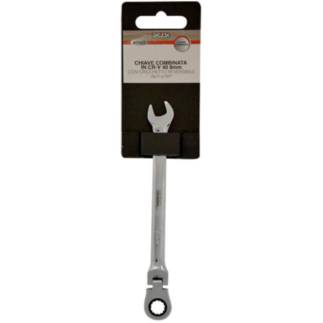 Chiave Combinata in CR-V da 8 mm con Occhiello da 8 Orientabile