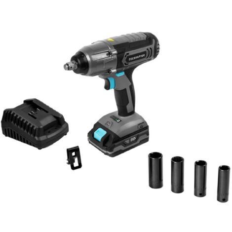 Chiave de impatto de 20 V y 2.000 mAh, velocità senza carico de 2.300 giri/min, rapporto de impatto de 3. 000 bpm, coppia massima de 400 Nm con 4 posizioni.000 bpm, coppia massima de 400 Nm con 4 posi