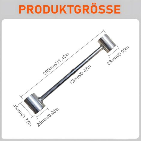 Chiave di regolazione, strumento per la regolazione delle cerniere delle porte, adatto per cerniere con bullone tondo, 14–25 mm.