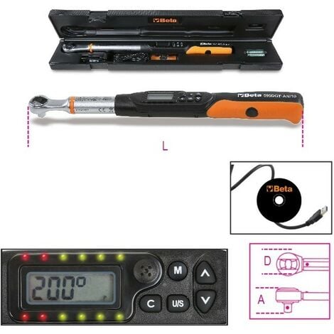 Chiave dinamometrica elettronica Beta 599DGT/10X, 20-100 Nm