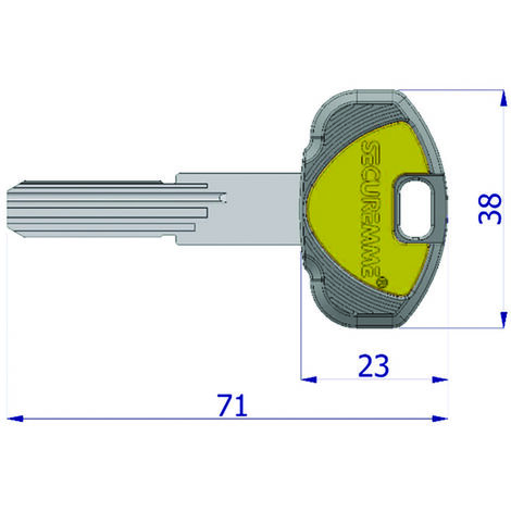 Cilindro europeo K2 destro Securemme per porta blindata, lunghezza 30-30  mm, finitura Cromo Satinato