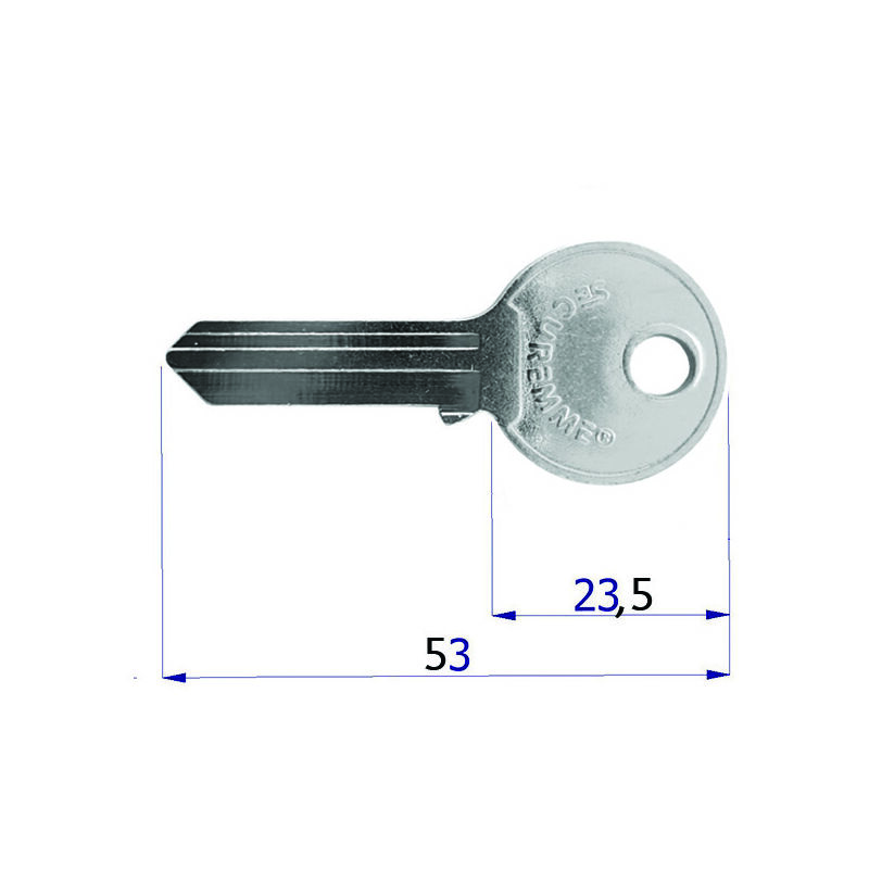 Image of Securemme - Chiave grezza per serrature serranda/garage - (0c22xnisboz)