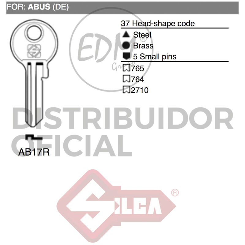 Cl acciaio AB17R abus Silca 12326