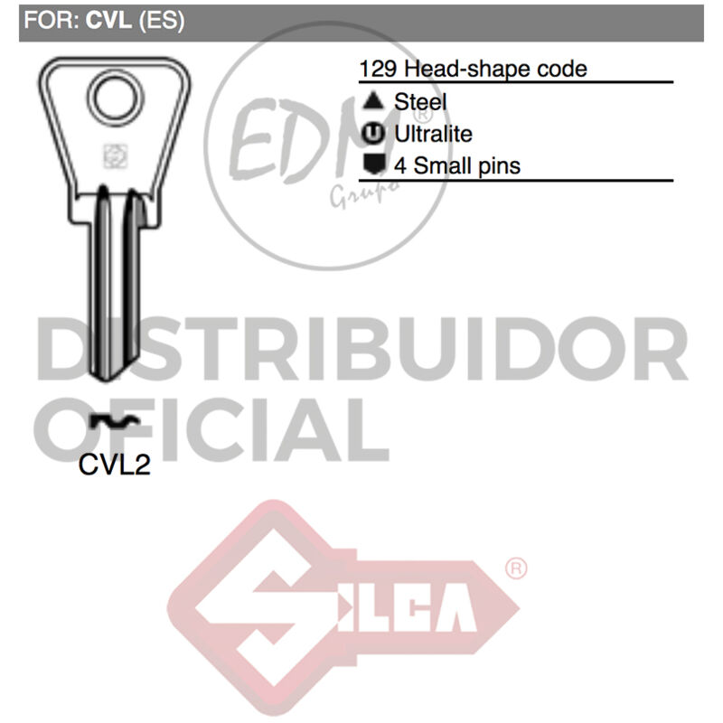 E3/12060 Chiave in Acciaio Cvl2 Cvl