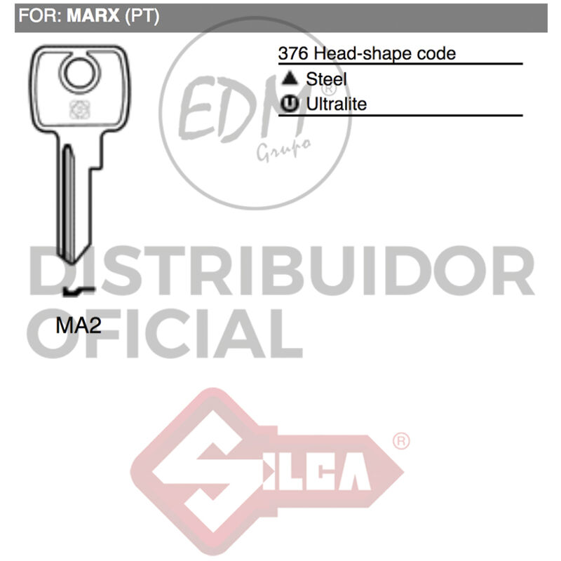 Image of Silca - E3/12370 MA2 marx chiave in acciaio