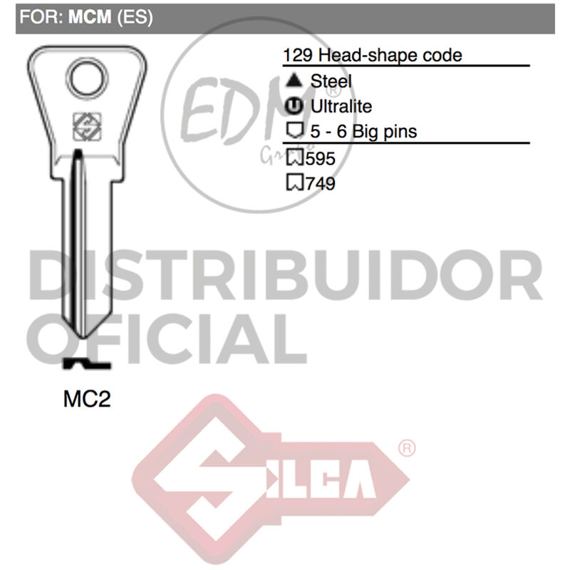 E3/12014 chiave acciaio MC2 mcm