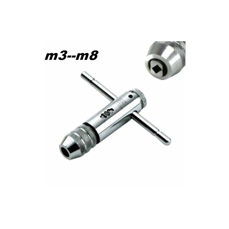 Image of J69 - chiave manico a t gira maschi per filiere a cricchetto m3 -- m8 lunghezza 85 mm