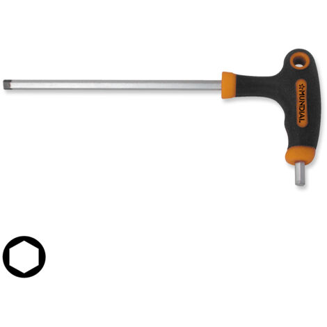 CHIAVE MASCHIO ESAGONALE CON IMPUGNATURA A T - 4 mm