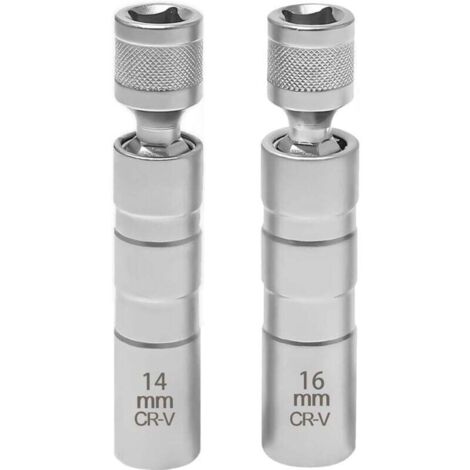 Chiave per candele da 2 pezzi, bussola per candele, strumento per la rimozione delle candele, chiave per la rimozione delle bussole per la riparazione dell'auto (16 mm/14 mm)