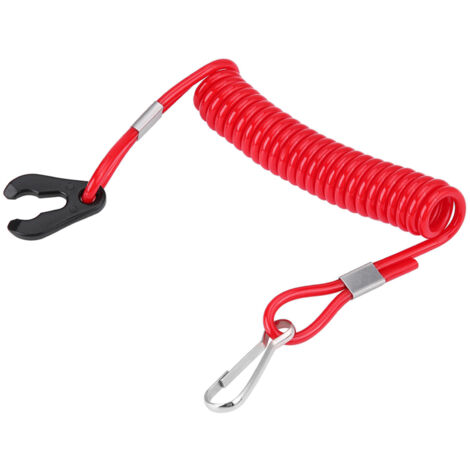 Chiave per interruttore di arresto del motore fuoribordo, cordino di arresto motore in plastica rossa resistente e durevole per imbarcazioni a motore