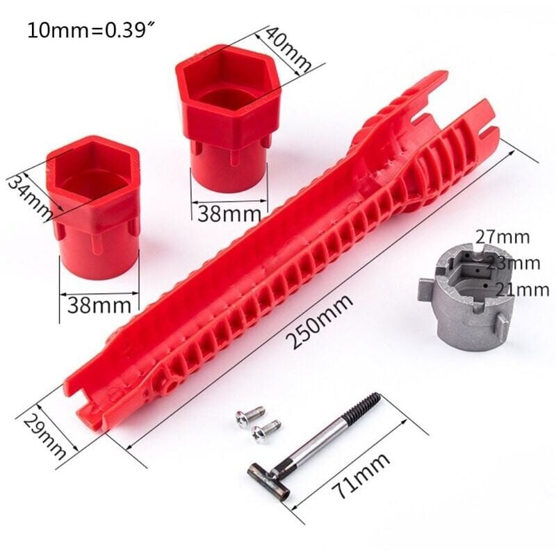 Image of Chiave per rubinetto multifunzione 8 in 1 Installatore per rubinetto lavello e strumento di installazione lavello per WC/Lavello/Impianti idraulici