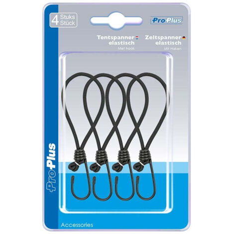 Chiave per tenda elastica nera con gancio 4 pezzi in blister