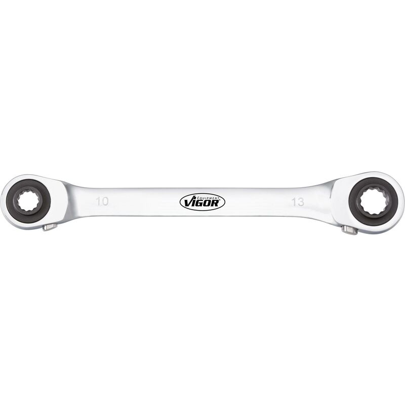 Double ratcheting box-end wrench ∙ V2705 ∙ Profilo a doppio esagono esterno ∙ Size 10 x 13 · 17 x 19