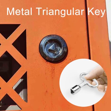Chiave triangolare in metallo da 2 pezzi, chiavi triangolari, per scatola elettrica, contatore del gas e dell'acqua, armadio elettrico