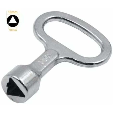 Chiave triangolare in metallo per scatola contatori, chiave triangolare in argento, chiave triangolare per armadio di distribuzione da 10 mm