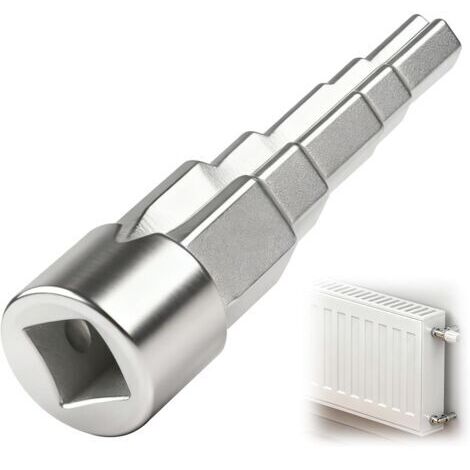Chiave universale a gradini per radiatori per installazioni idrauliche, chiave per radiatori a 5 gradini con bussola quadrata da 1/2", cricchetto multiuso per radiatori e riscaldamento