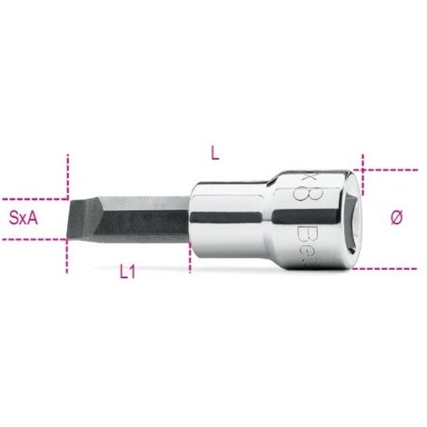 CHIAVI A BUSSOLA A GIRAVITE PER VITI CON INTAGLIO CON ATTACCO QUADRO 3/8 SxA MM 1,2x6,5 ART. 910LP