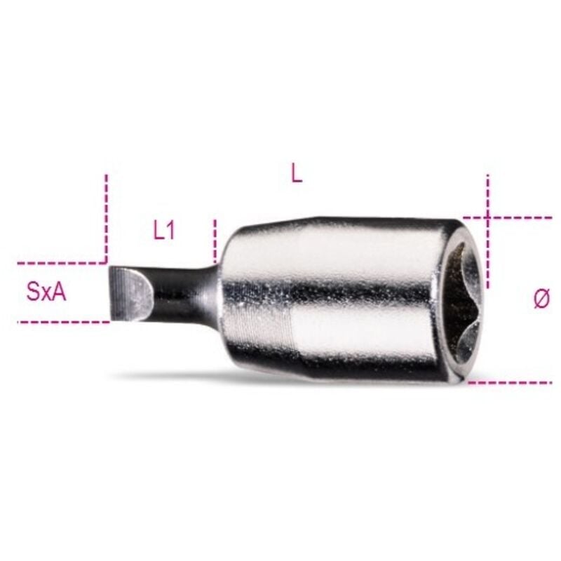 Chiavi a bussola a giravite per viti con intaglio cromate-inserti bruniti SxA mm 1,6x10 art. 900LP