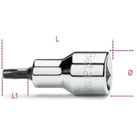 CHIAVI A BUSSOLA MASCHIO PER VITI CON IMPRONTA TAMPER RESISTANT TORX® CON ATTACCO QUADRO FEMMINA 1/2 T25 ART. 920RTX