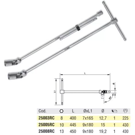 CHIAVI A "T" OMMA LUNGHE SNODATE  8 X 400