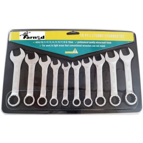 CHIAVI CHIAVE COMBINATE 10PZ  NANE CORTE  10/19mm COMBINATA