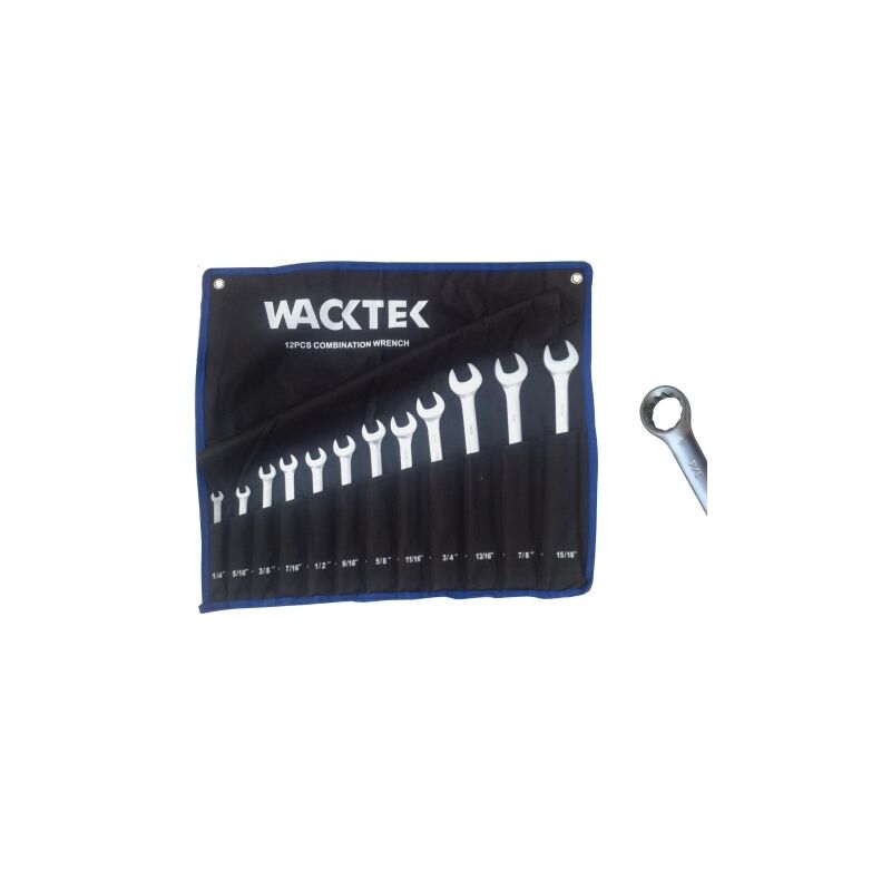 Chiavi combinate 12 pz cromo vanadio inch/pollici