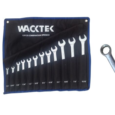Chiavi combinate 12 pz cromo vanadio inch/pollici