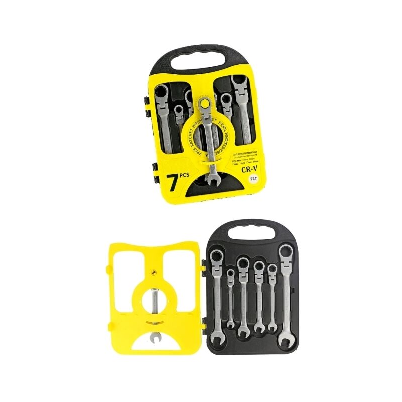 Chiavi combinate a cricchetto con snodo/snodabili set 13 pz 8-32mm in valigetta