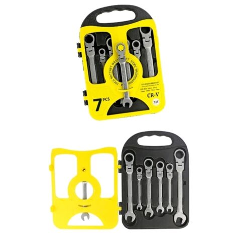 Chiavi combinate a cricchetto con snodo/snodabili set 13 pz 8-32mm in valigetta