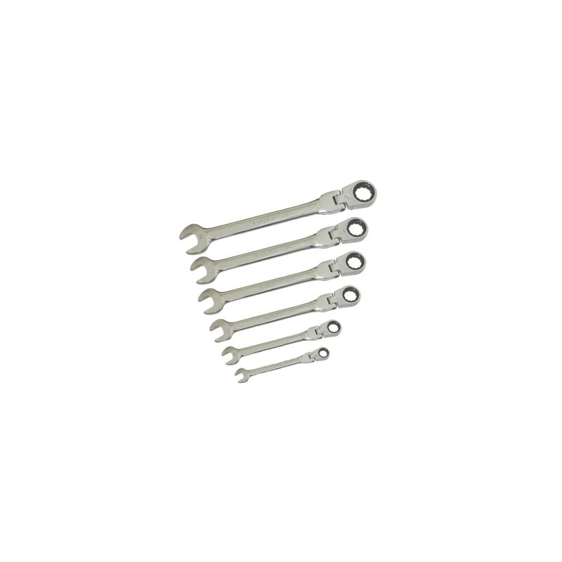 Chiavi combinate a cricchetto con snodo/snodabili set 6 pz