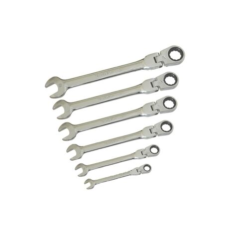 Chiavi combinate a cricchetto con snodo/snodabili set 6 pz