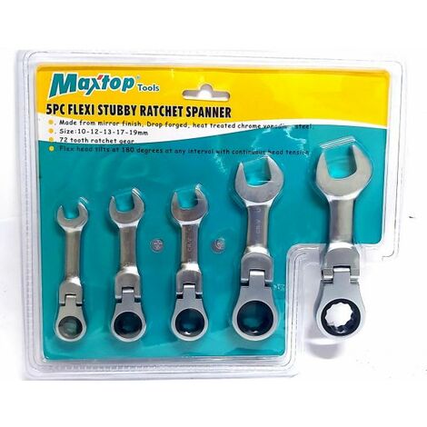 CHIAVI COMBINATE A CRICCHETTO NANE SET DA 5 PZ 10 12 13 17 e 19mm Art. 04384