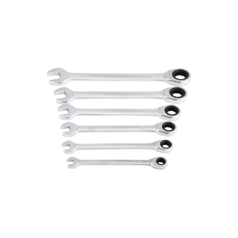 Grecoshop - Chiavi combinate a cricchetto set 6 pz in valigetta alluminio