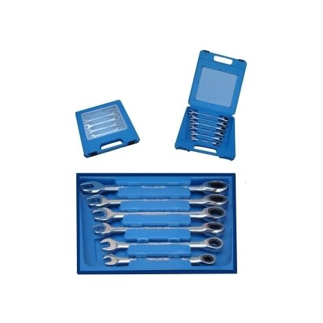 Chiavi combinate a cricchetto set 6 pz in valigetta plastica
