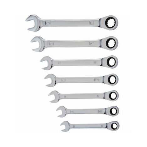 Chiavi combinate a cricchetto set 7 pz in valigetta