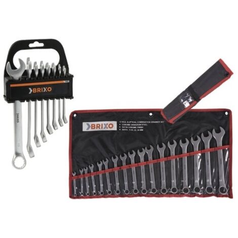 Chiavi combinate Brixo in serie - Misure 6-22 Pezzi 12 - con supporto