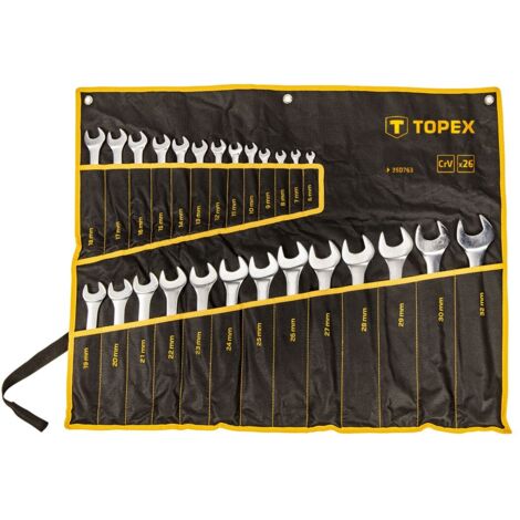 Chiavi combinate Topex 26 pezzi 6-32 mm - Set per casa e officina