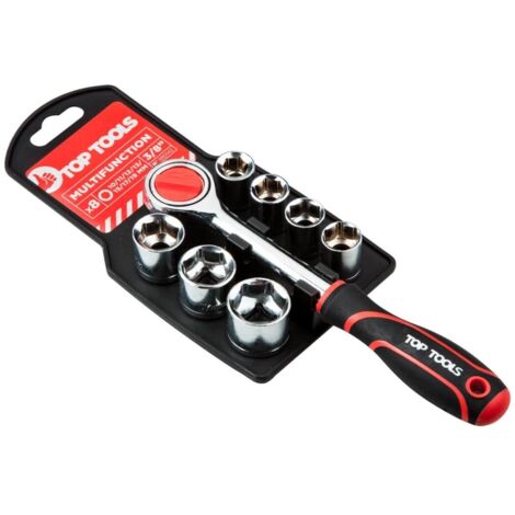 Chiavi e bussole top-tools 38d142 8 pezzi 3 8 pollici