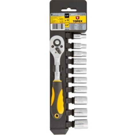 Chiavi e bussole Topex 38d650 11 pezzi acciaio cromo-vanadio