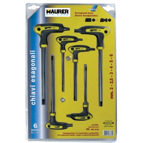 Chiavi Esagonali  a T In Serie 6 Pezzi  (2:6) Maurer Plus Cf. In Blister