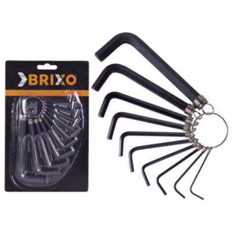 CHIAVI ESAGONALI BRIXO ACCIAIO ZINCO CROMATO SET 10 PEZZI (10657)