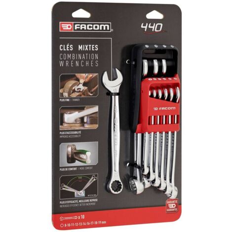 Chiavi Facom 440.jp10pb 9 pezzi 8-19 mm resistenti urti