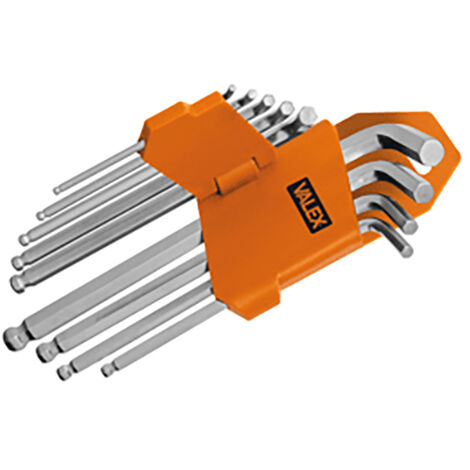 Chiavi maschio esagonali piegate serie 9 pezzi CRV VALEX 1460878