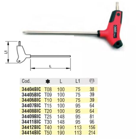 CHIAVI OMMA A TORX CON IMPUGNATURA ERGONOMICA  TORX 8