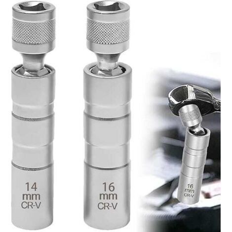 Chiavi per candele da 14 mm e 16 mm, set di 2 utensili magnetici flessibili universali per la rimozione delle candele (14 mm e 16 mm)