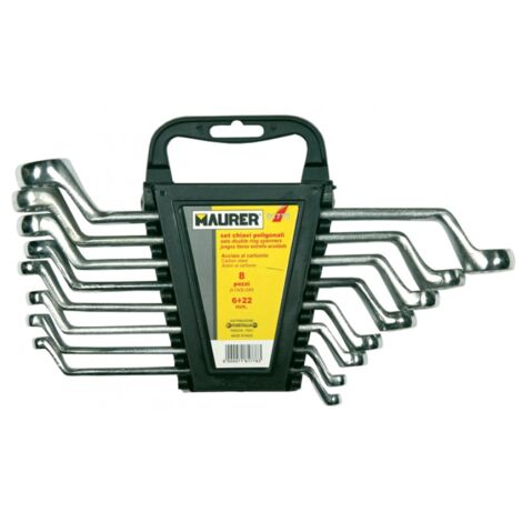 CHIAVI POLIGONALI IN SERIE MAURER  8PZ 6X7-20X22 - CF. SU PLACCHETTA